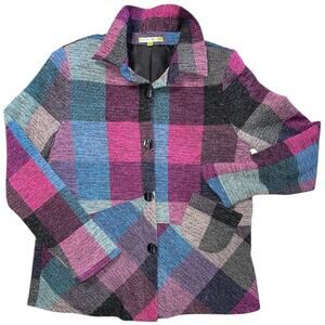 Trisha Tyler Purple Grey Plaid Jacket size Small